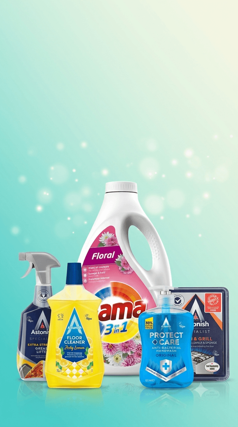 Sparkle Brands hero — Astonish and Gama products