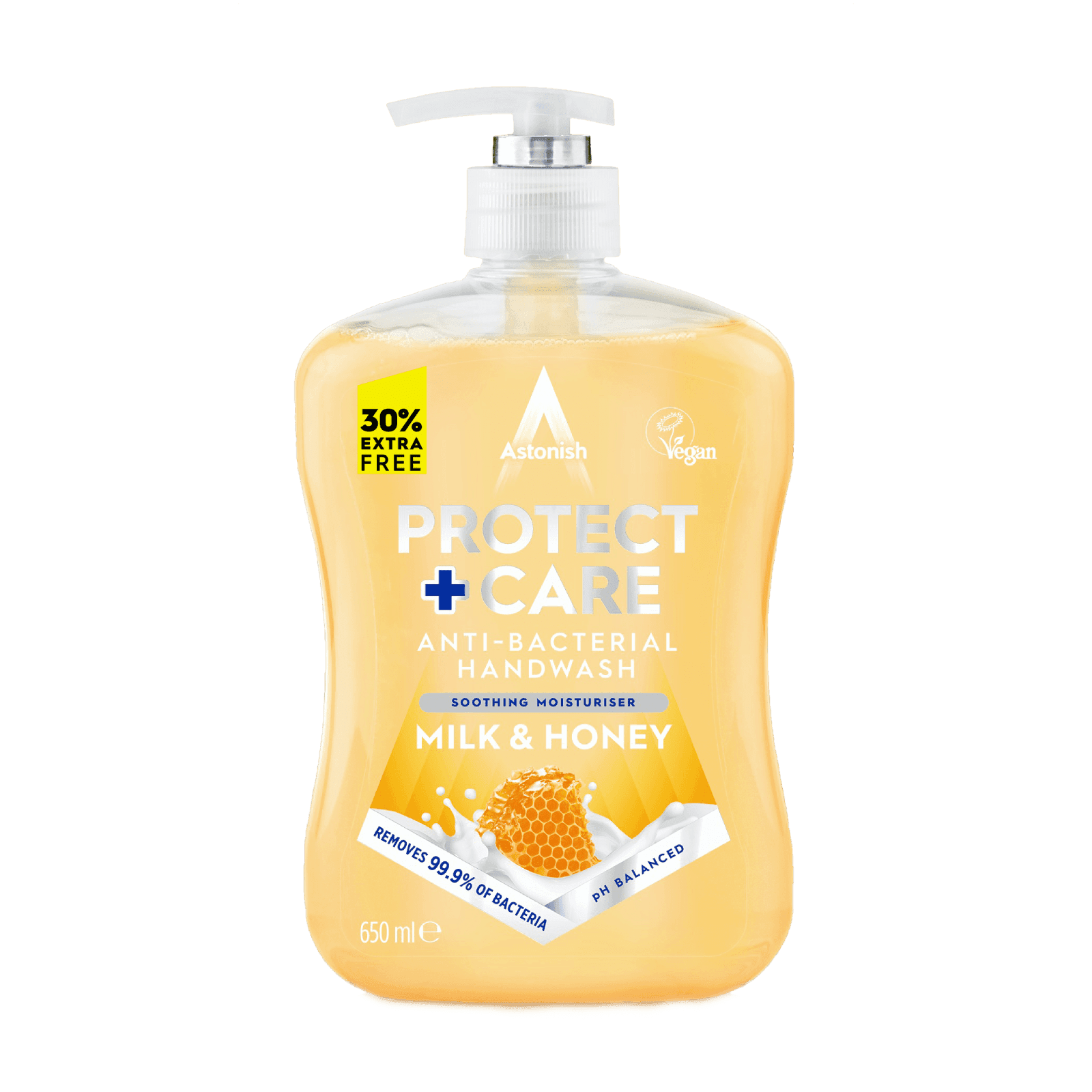 Astonish Protect + Care Antibacterial Handwash Milk & Honey 600ml